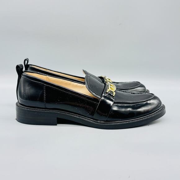 Sam Edelman Other - Sam Edelman Black Patent Leather Loafers with Gold Accent, Men's 10.5